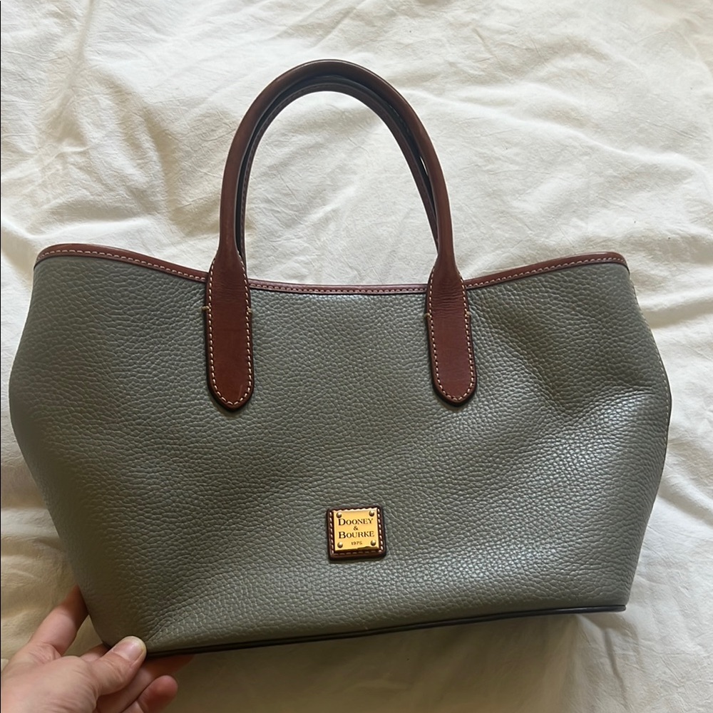 Dooney & Bourke Gray and Brown Leather Tote Bag